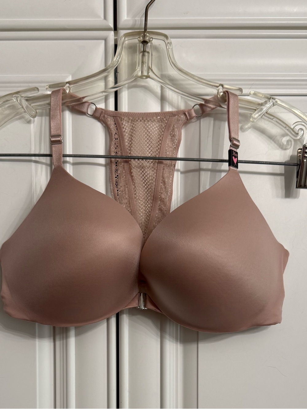 NWT Victoria's Secret Front Closure So Obsessed Push-Up Racerback Bra 36D Pink
